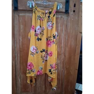 Torrid Assymetrical Tank Top Floral Sleeveless Yellow Women Plus Size 3